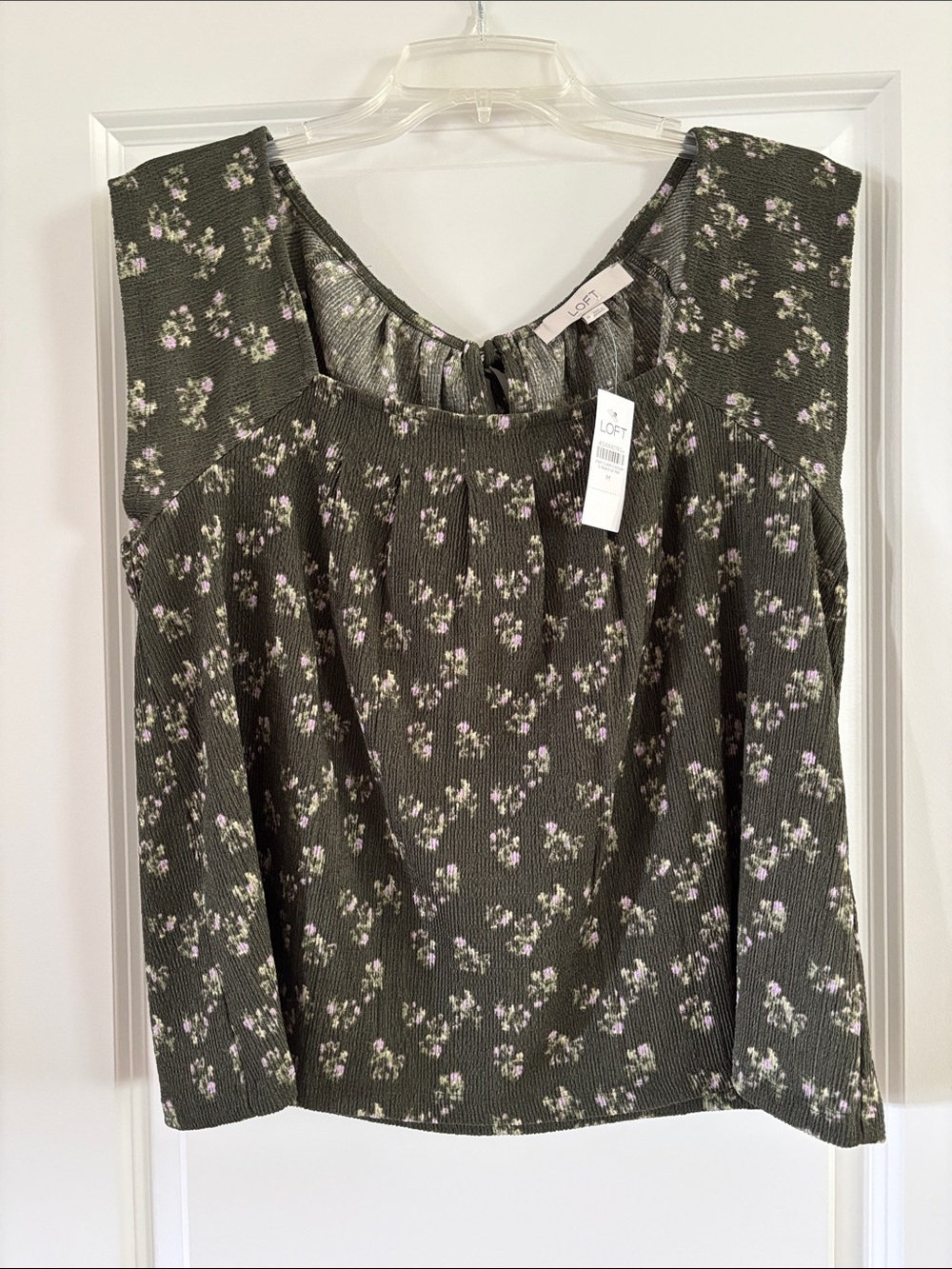 LOFT Floral Square Neck Sleeveless Top Size M - NWT